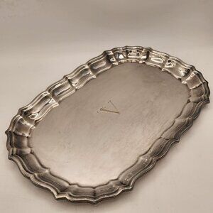 Vintage Chippendale by Frank Smith Sterling Silver Serving Tray With Monogram V